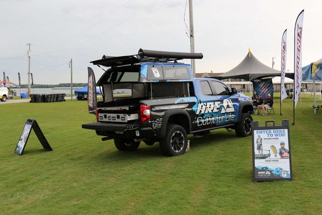 ARE has one of their truck caps with all the bells and whistles on display for Bassmaster Elite Series fans.