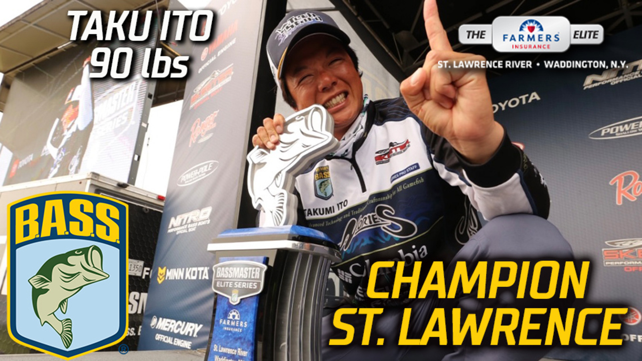 Taku Ito wins Bassmaster Elite at St. Lawrence River (90 lbs) Bassmaster