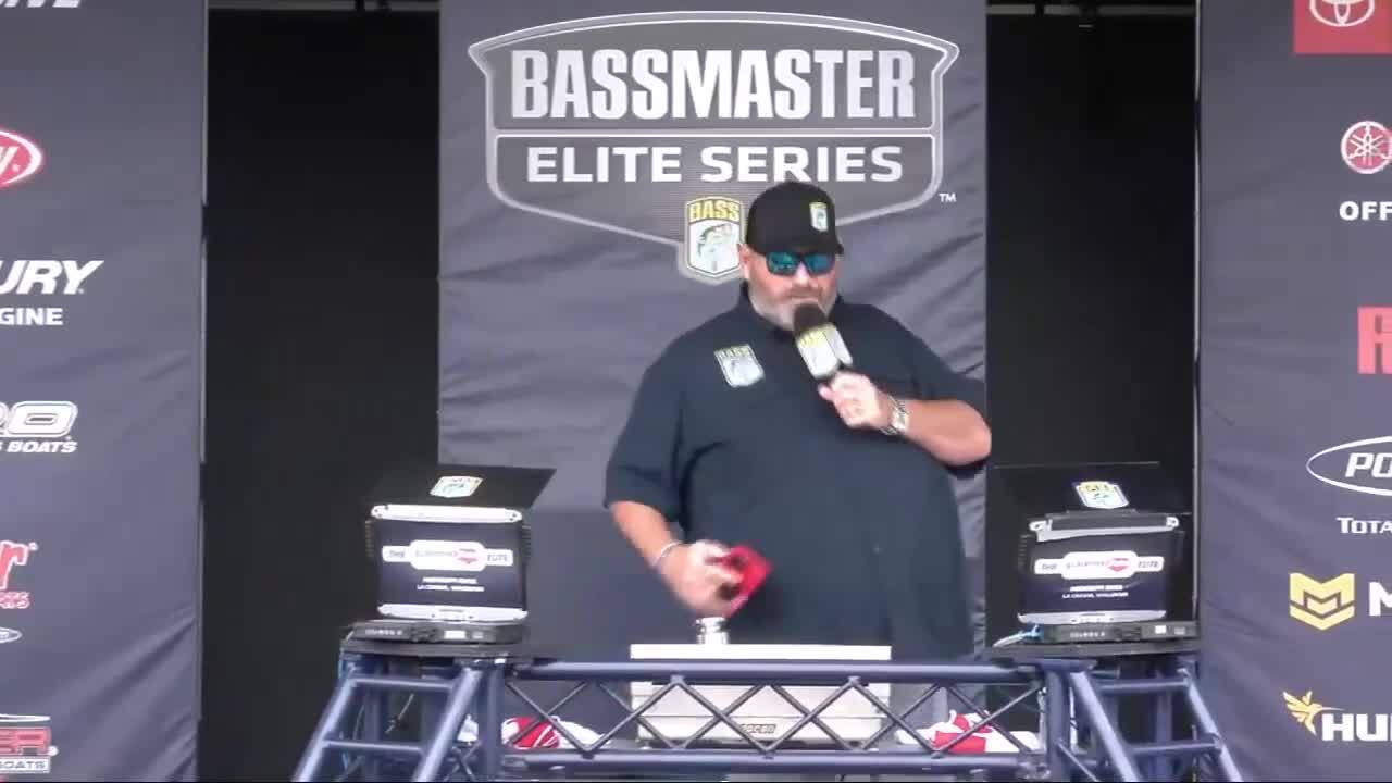 Weighin Day 2 of Bassmaster Elite Series at Mississippi River