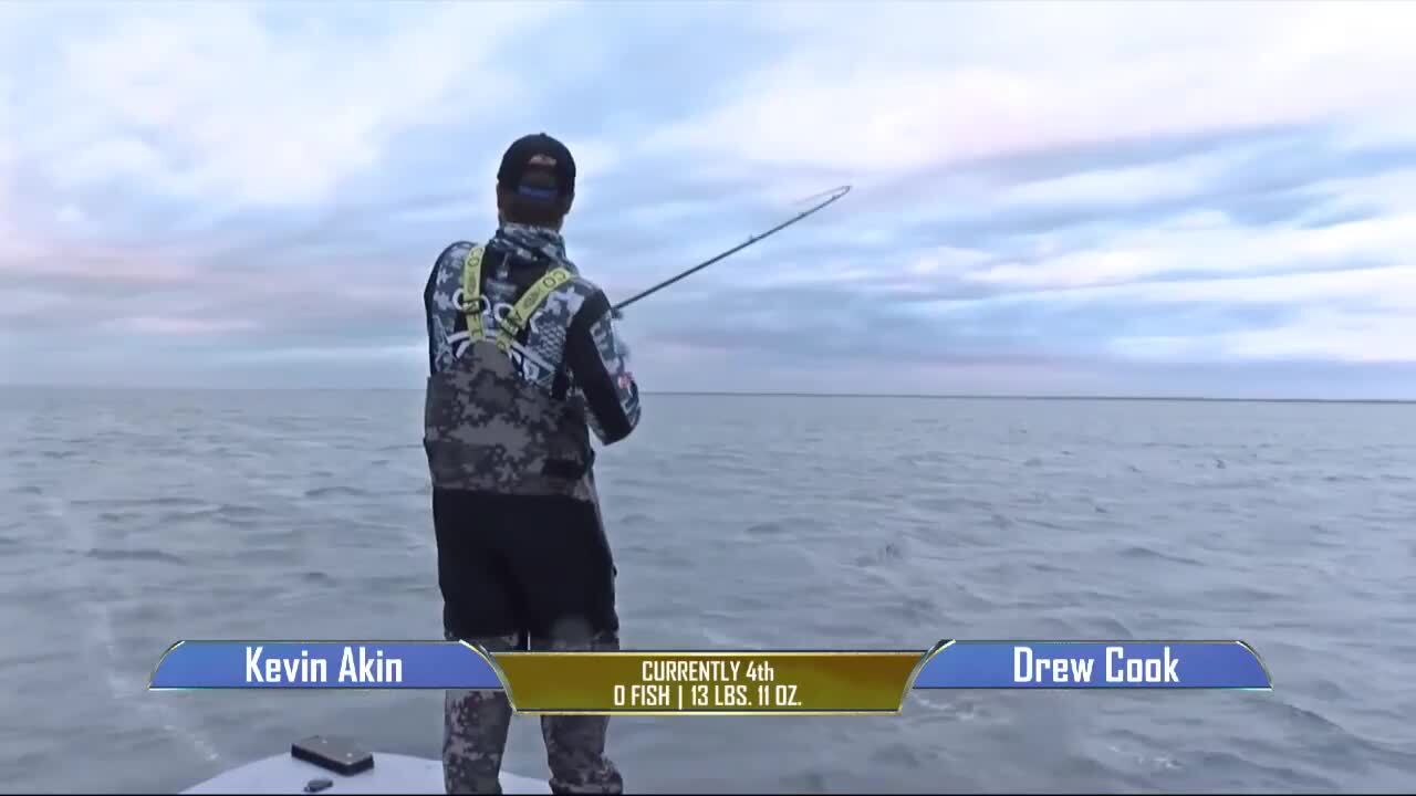 Cook and Akin start Day 2 with a solid redfish - Bassmaster