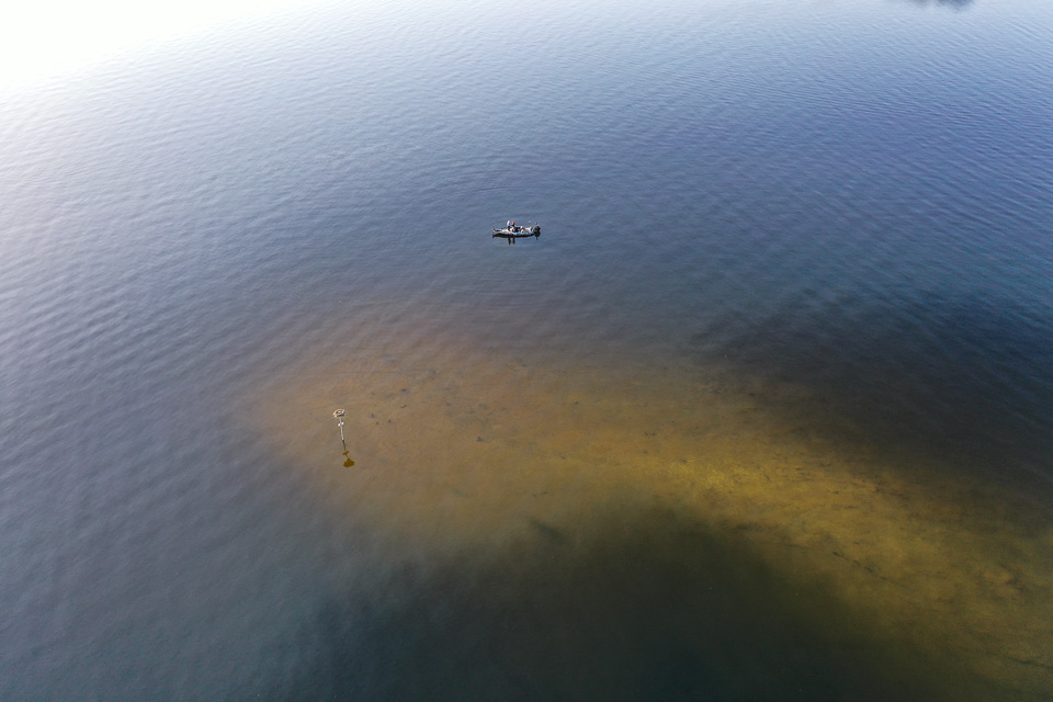 From the air with Tyler Rivet. The clarity of these images showing the offshore habitat in play for Rivet was calm winds, clear skies and bright sun. 